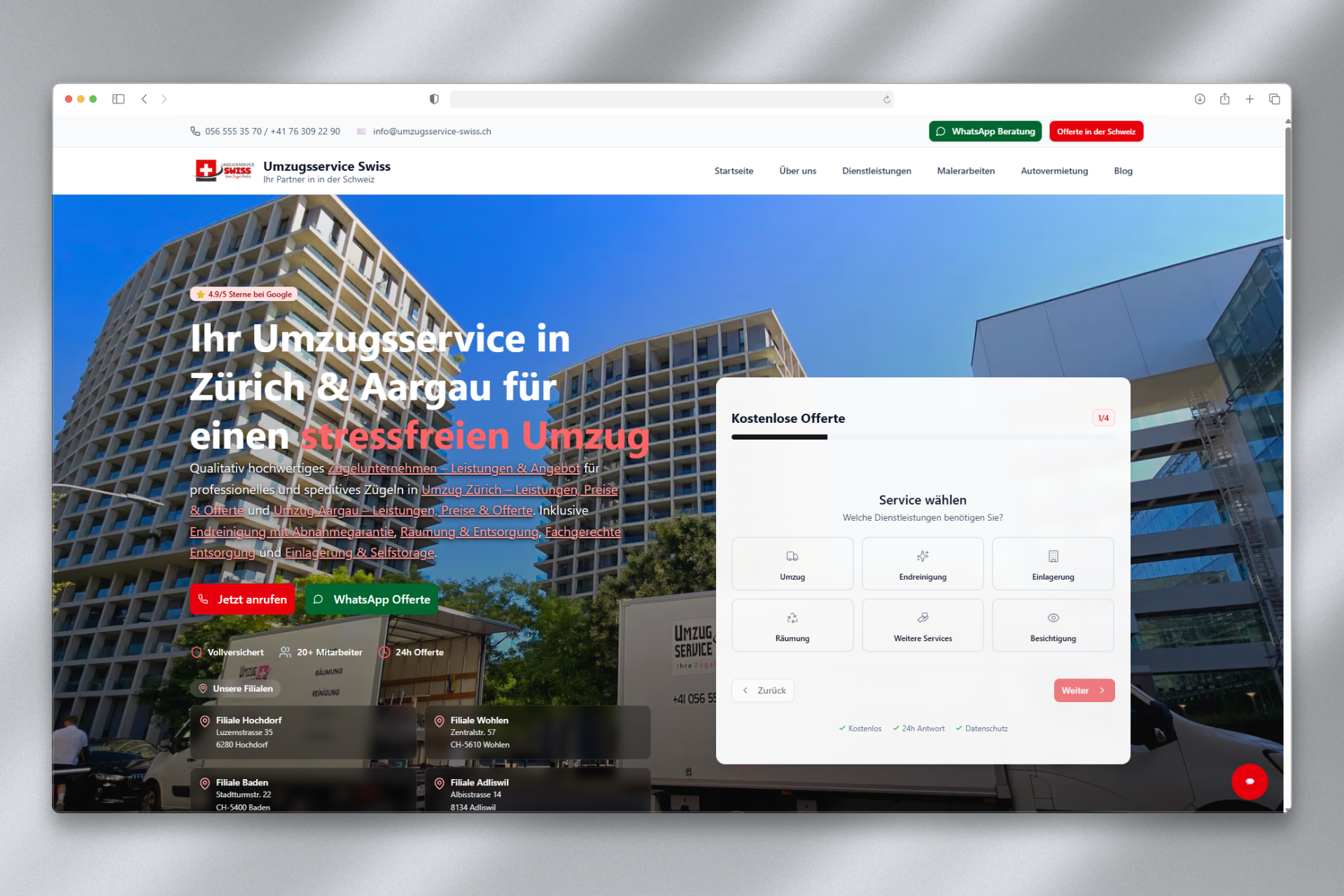 Umzugsservice – Portfolio Referenz